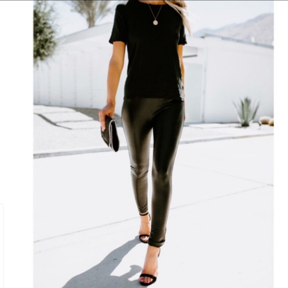 Faux leather pants